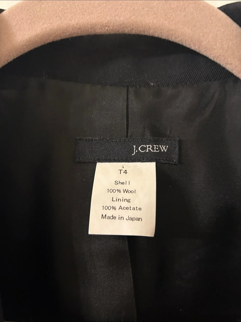 J. Crew Wool Black Women's Two-Button Tailored Blazer and Matching Pants -4 Tall